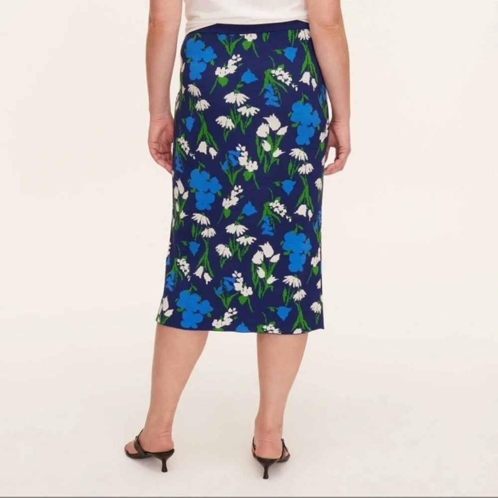 kate spade x Target Floral Midi Sweater Skirt in Blue and Green::NWT::